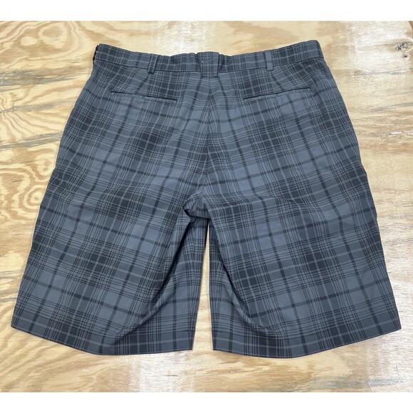 Nike Golf Shorts Mens 36 Gray Plaid Tour Performance Polyester Stretch Athletic - Picture 2 of 14
